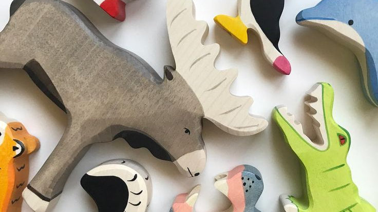 Holztiger wooden animals and figurines at little whimsy