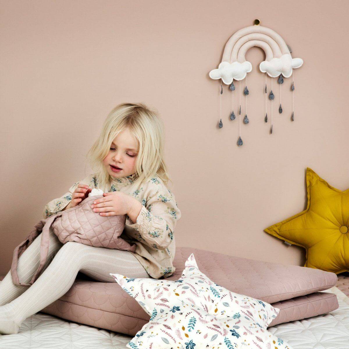 LOVE THIS! CAM CAM Star Cushion Pressed Leaves from CamCam - shop at littlewhimsy NZ