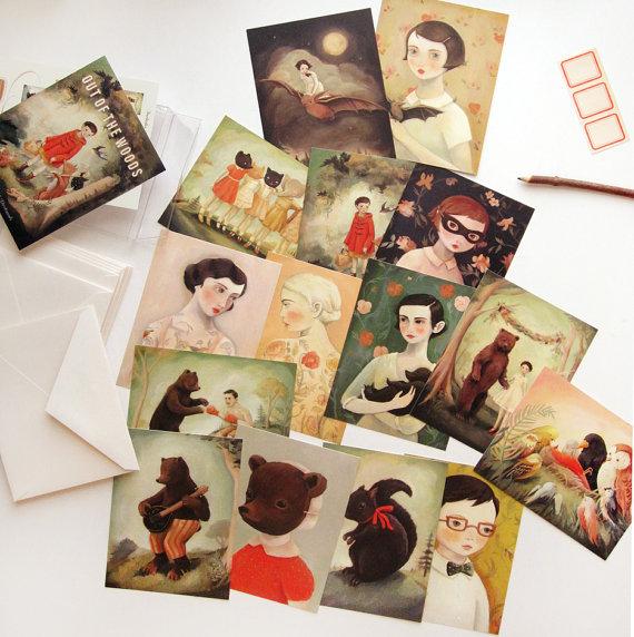 LOVE THIS! Out Of The Woods Postcard Set of 15 from Emily Winfield Martin - shop at littlewhimsy NZ