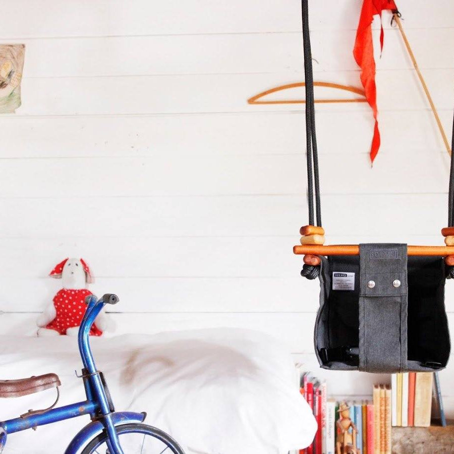 LOVE THIS! Solvej Baby + Toddler Swings - Slate Grey from Solvej Swings - shop at littlewhimsy NZ