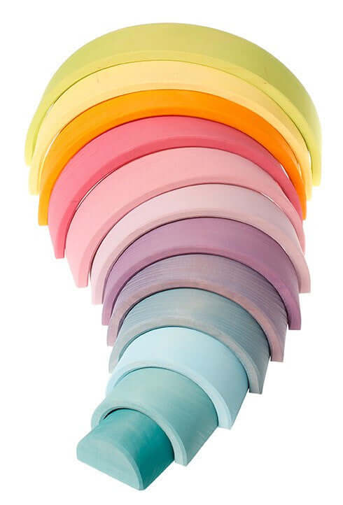 LOVE THIS! Grimm's Extra Large Pastel Rainbow Tunnel from Grimm's - shop at littlewhimsy NZ
