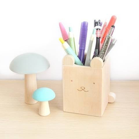 LOVE THIS! Wood Bear Pencil Cup from Briki Vroom Vroom - shop at littlewhimsy NZ