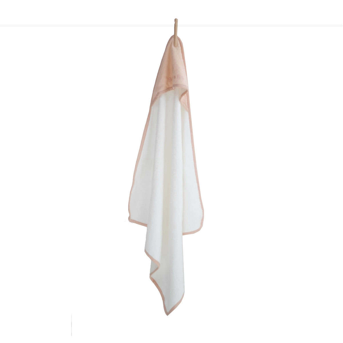 PEBBLE REVERSIBLE BABY HOODED TOWEL - BLUSH main image 1