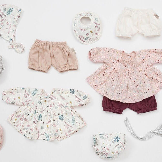 LOVE THIS! Cam Cam Doll's Bib & Diaper - OCS - Pressed Leaves from CamCam - shop at littlewhimsy NZ