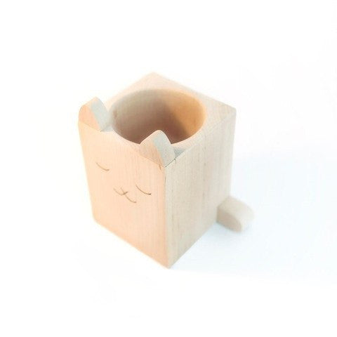 LOVE THIS! Wood Cat Pencil Cup from Briki Vroom Vroom - shop at littlewhimsy NZ