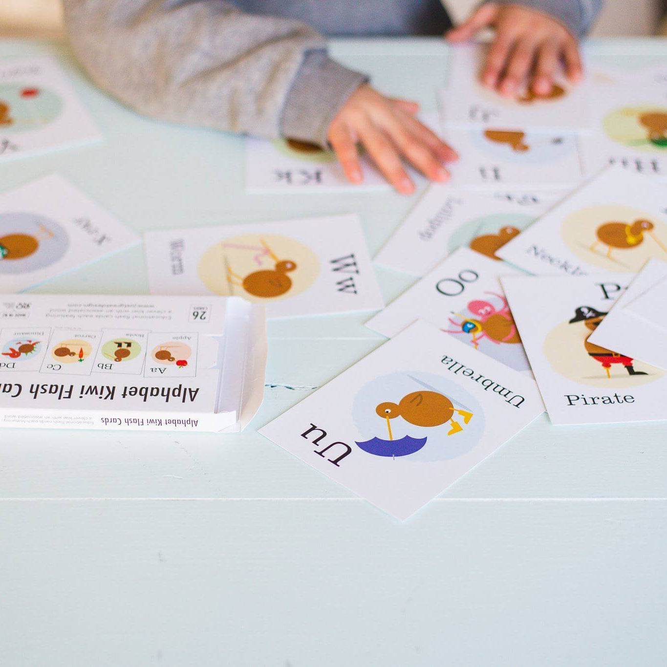 LOVE THIS! Alphabet Kiwi Flash Cards from Just Great Design - shop at littlewhimsy NZ