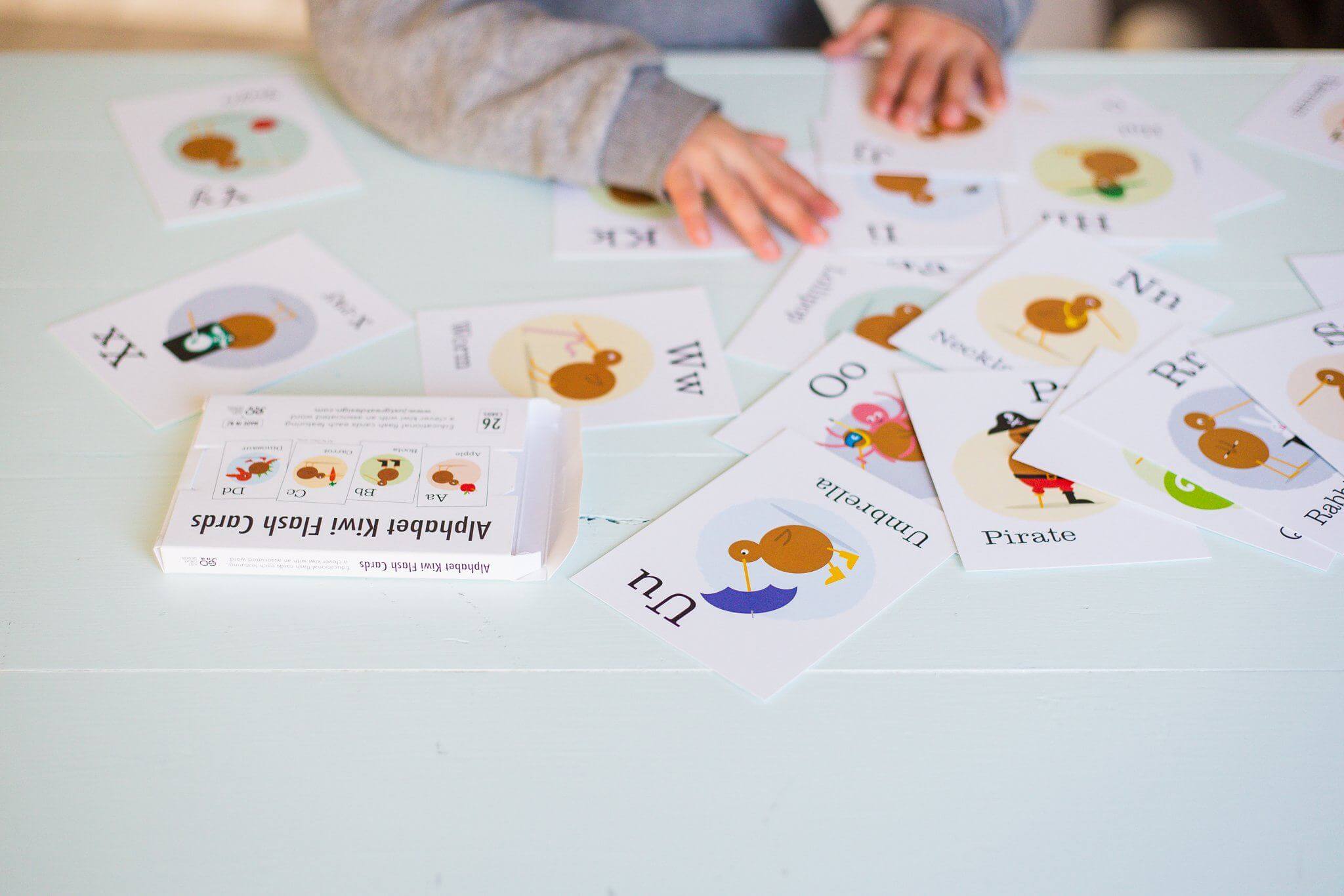 LOVE THIS! Alphabet Kiwi Flash Cards from Just Great Design - shop at littlewhimsy NZ