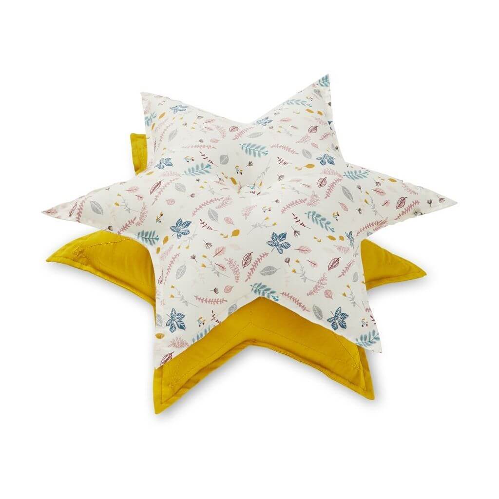 LOVE THIS! CAM CAM Star Cushion Pressed Leaves from CamCam - shop at littlewhimsy NZ