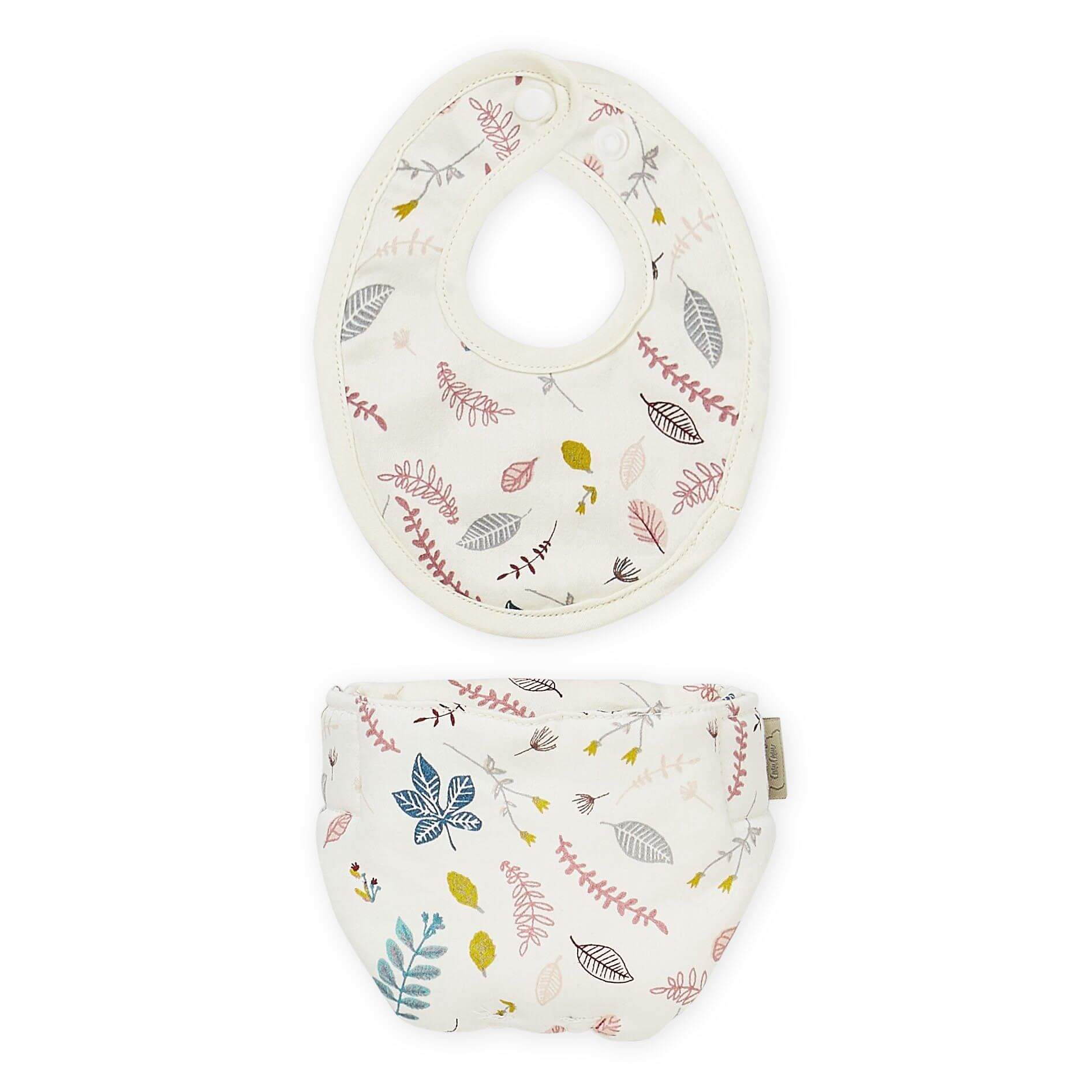 LOVE THIS! Cam Cam Doll's Bib & Diaper - OCS - Pressed Leaves from CamCam - shop at littlewhimsy NZ