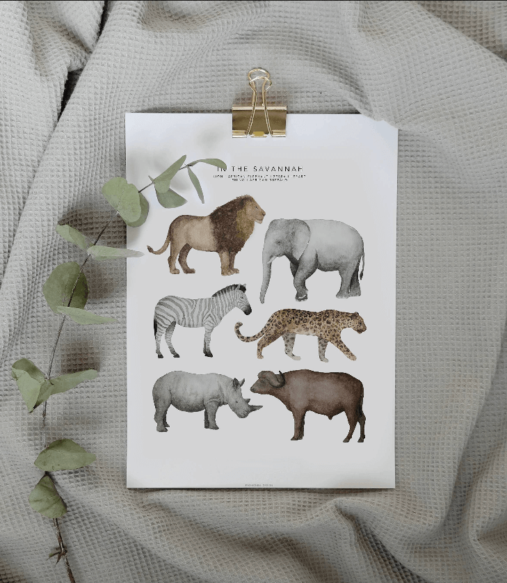 LOVE THIS! Fashionell In the Savannah Poster from Fashionell - shop at littlewhimsy NZ
