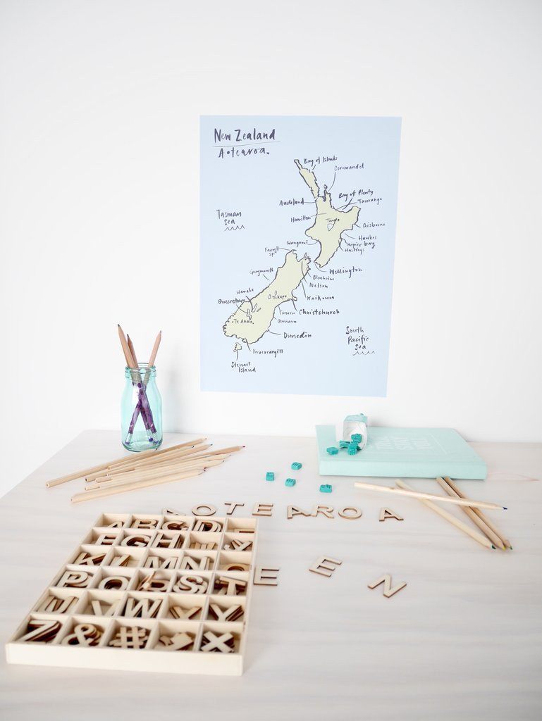 LOVE THIS! NZ Map Decal - Reusable from 100 Percent Heart - shop at littlewhimsy NZ
