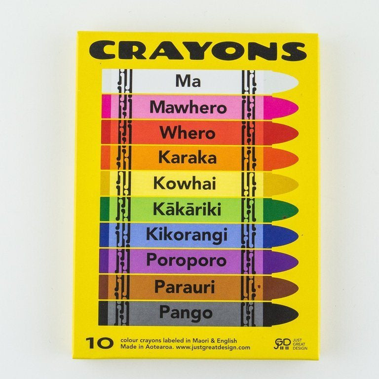 LOVE THIS! Kiwiana Crayons in Maori and English from Just Great Design - shop at littlewhimsy NZ