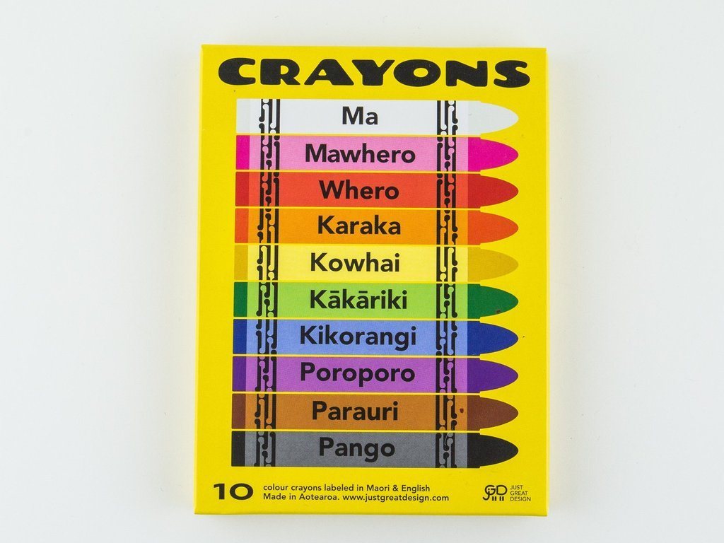 LOVE THIS! Kiwiana Crayons in Maori and English from Just Great Design - shop at littlewhimsy NZ