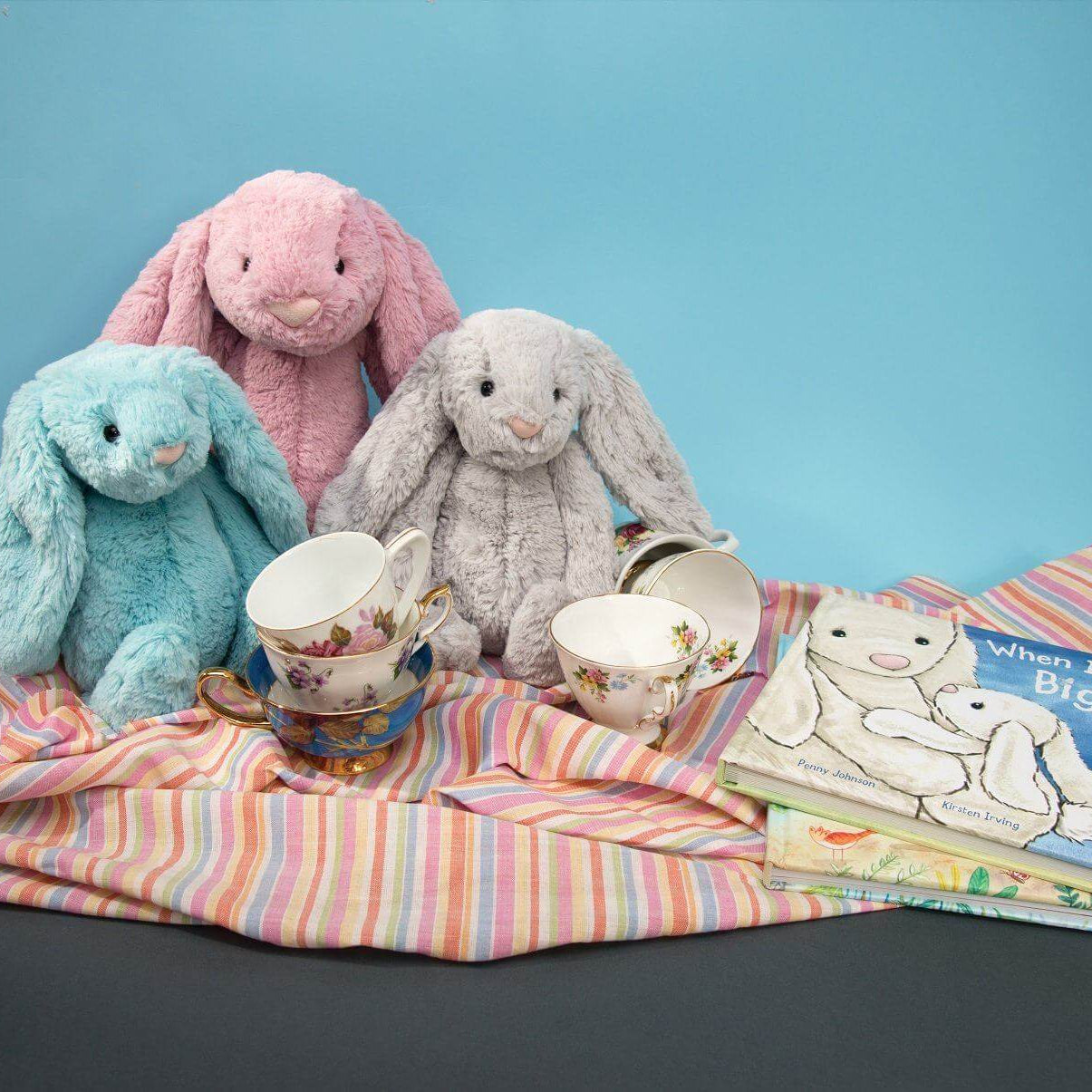 LOVE THIS! Bashful Silver Bunny - Medium from Jellycat - shop at littlewhimsy NZ