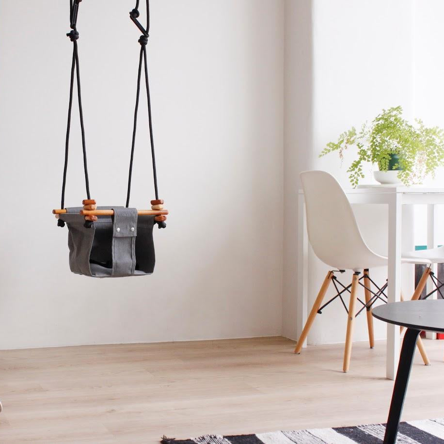 LOVE THIS! Solvej Baby + Toddler Swings - Smokey Grey from Solvej Swings - shop at littlewhimsy NZ