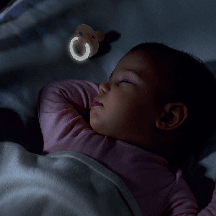 LOVE THIS! BIBS Pacifier Duo - NIGHT Blush - Size 2 from BIBS Denmark - shop at littlewhimsy NZ