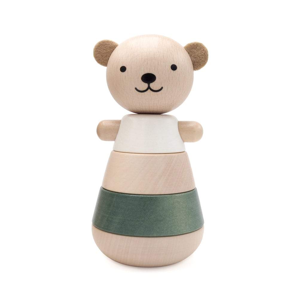 LOVE THIS! Stacking Wooden Bear - Green from Briki Vroom Vroom - shop at littlewhimsy NZ