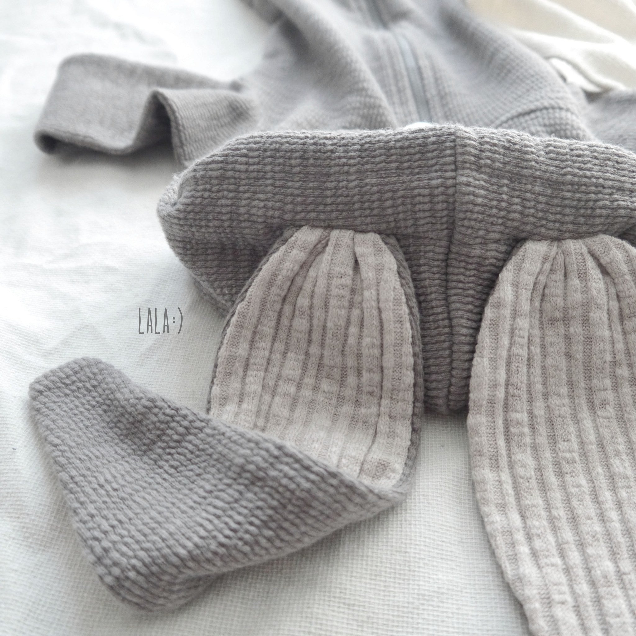 LOVE THIS! Rabbit Suit by Lala - Grey from LaLa - shop at littlewhimsy NZ