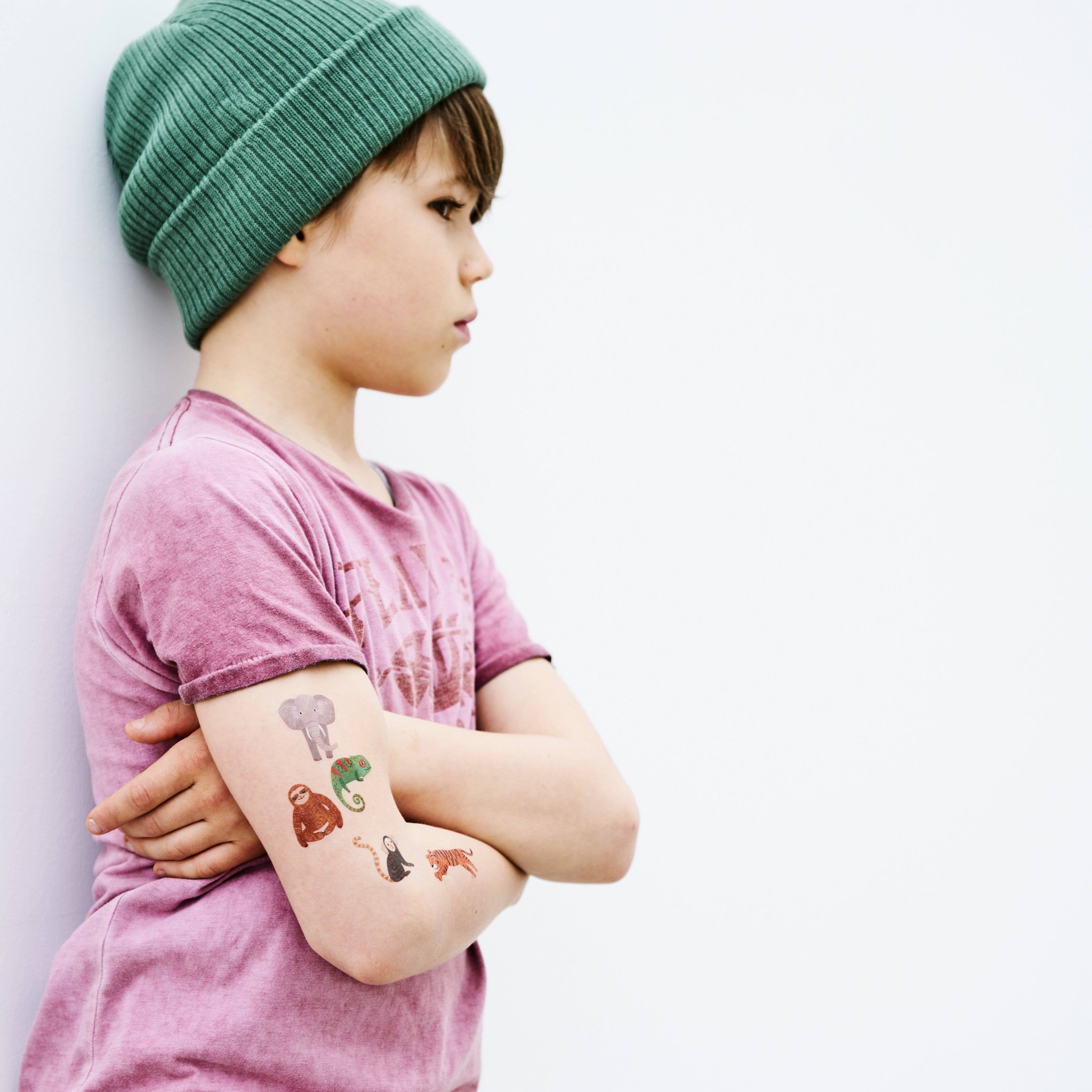 LOVE THIS! Tattoos Jungle Animals from Petit Monkey - shop at littlewhimsy NZ