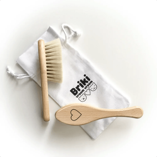 LOVE THIS! Wooden Heart Hairbrush from Briki Vroom Vroom - shop at littlewhimsy NZ