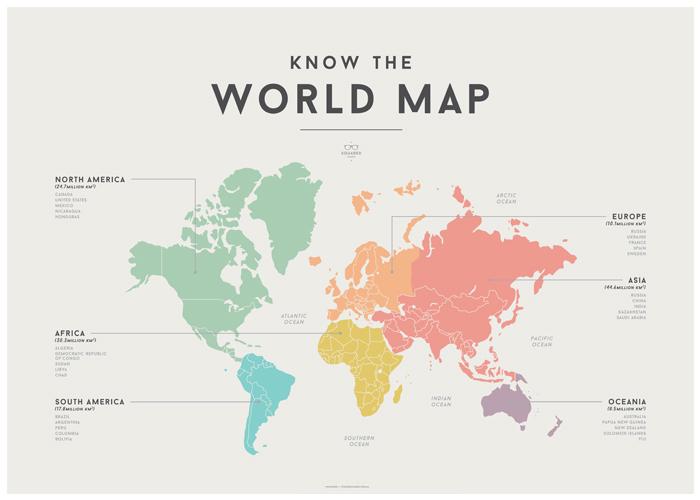 LOVE THIS! Squared Charts - World Map from Squared Charts - shop at littlewhimsy NZ