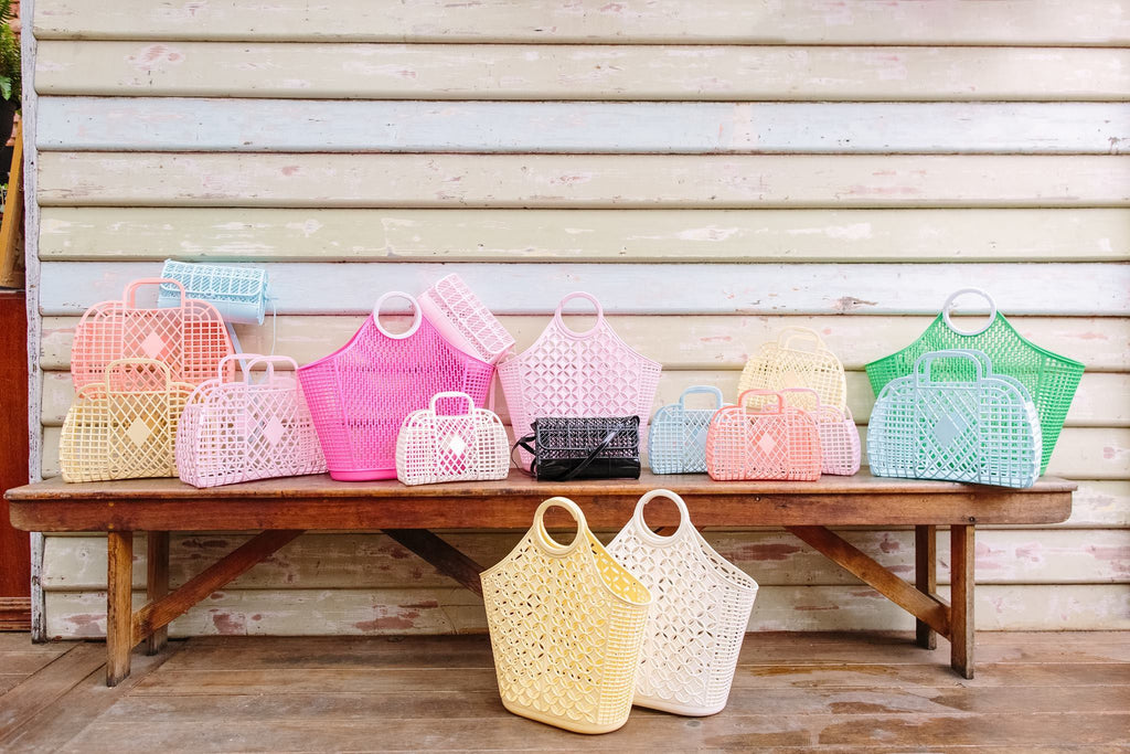 LOVE THIS! Mini Retro Basket Jelly Bag - Peach from Sun Jellies - shop at littlewhimsy NZ