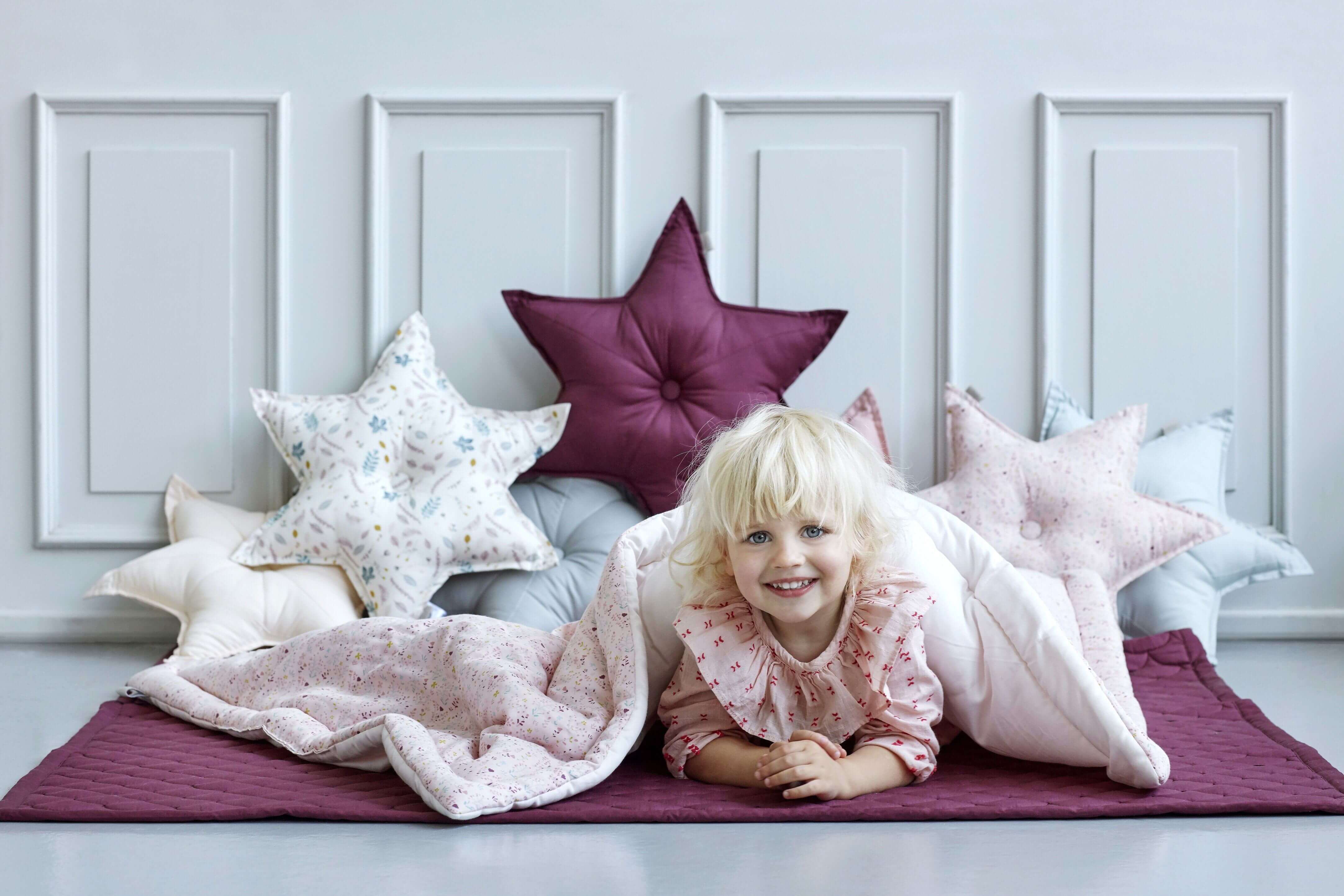 LOVE THIS! Cam Cam Star Cushion Pressed Leaves from CamCam - shop at littlewhimsy NZ