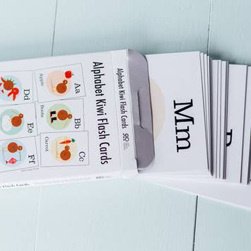 LOVE THIS! Alphabet Kiwi Flash Cards from Just Great Design - shop at littlewhimsy NZ