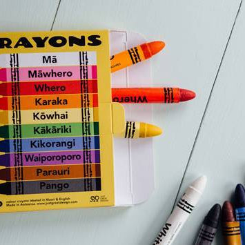 LOVE THIS! Kiwiana Crayons in Maori and English from Just Great Design - shop at littlewhimsy NZ