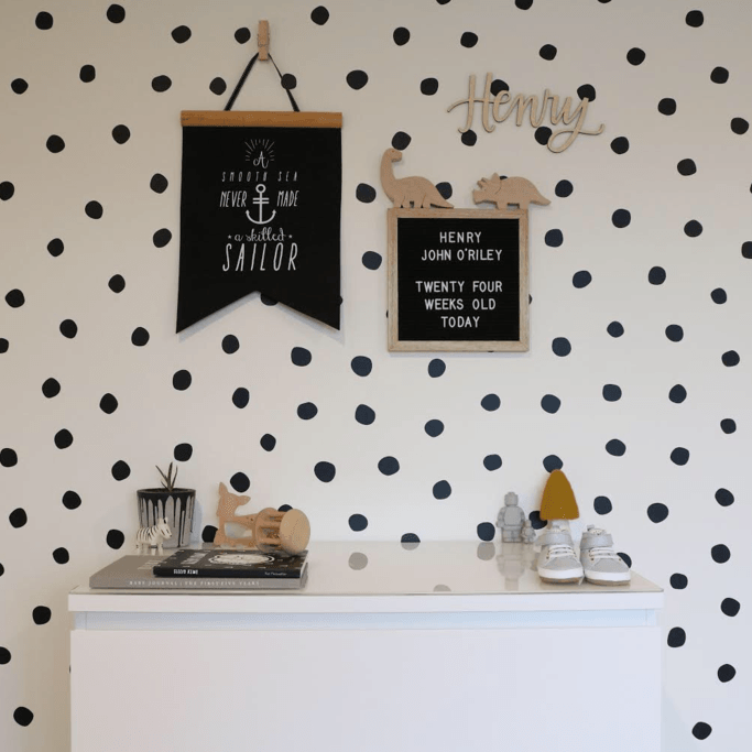 LOVE THIS! Wall Decals - Polka Dots - Hand Painted from 100 Percent Heart - shop at littlewhimsy NZ
