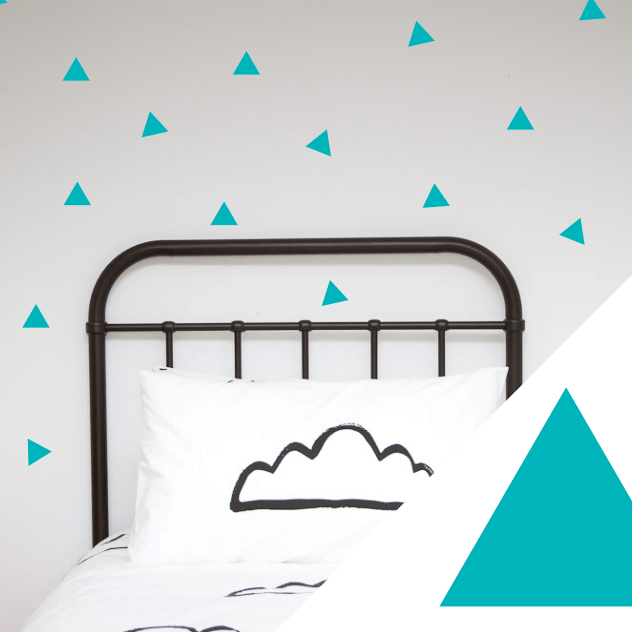 LOVE THIS! Wall Decals - Triangles from 100 Percent Heart - shop at littlewhimsy NZ