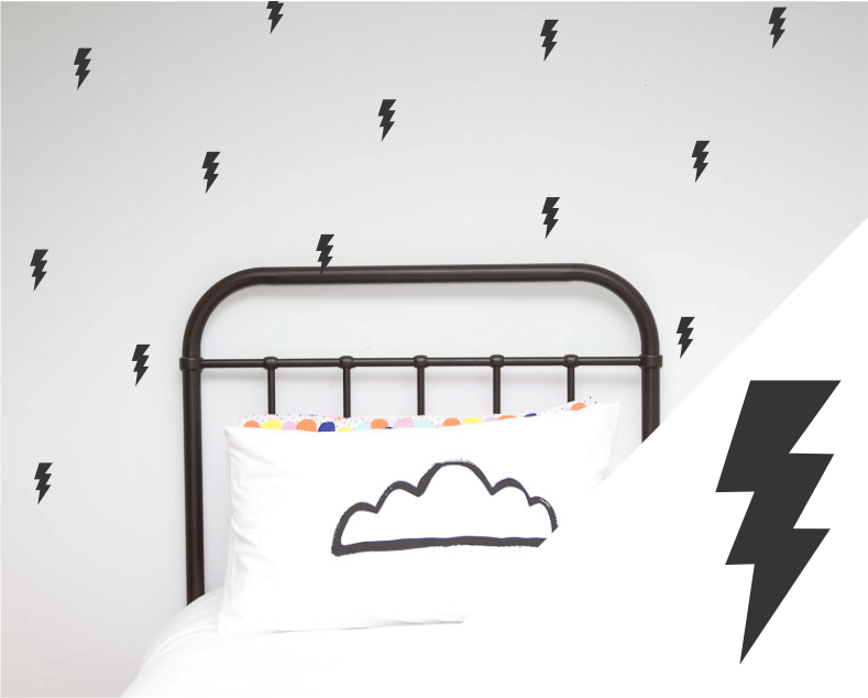 LOVE THIS! Wall Decals - Lightning Bolts Wall Stickers from 100 Percent Heart - shop at littlewhimsy NZ