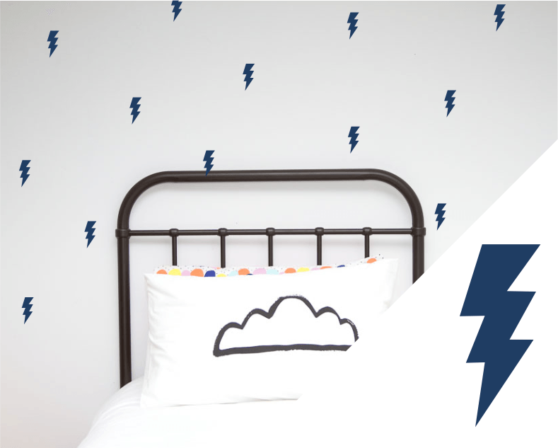 LOVE THIS! Wall Decals - Lightning Bolts Wall Stickers from 100 Percent Heart - shop at littlewhimsy NZ