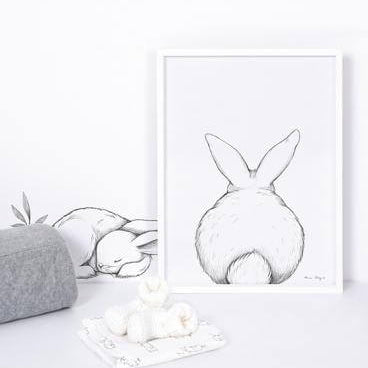 LOVE THIS! Bye Bye Bunny Art Print 30x40cm from Lilipinso - shop at littlewhimsy NZ
