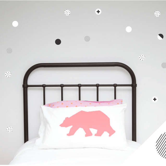 LOVE THIS! Wall Decals - Black & White Polka Dots from 100 Percent Heart - shop at littlewhimsy NZ