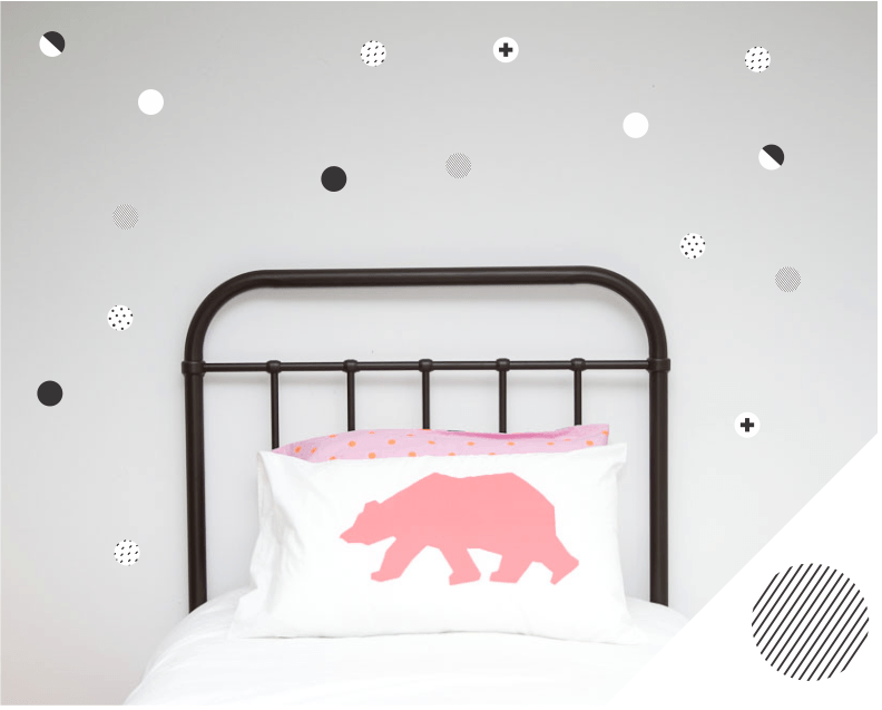 LOVE THIS! Wall Decals - Black & White Polka Dots from 100 Percent Heart - shop at littlewhimsy NZ