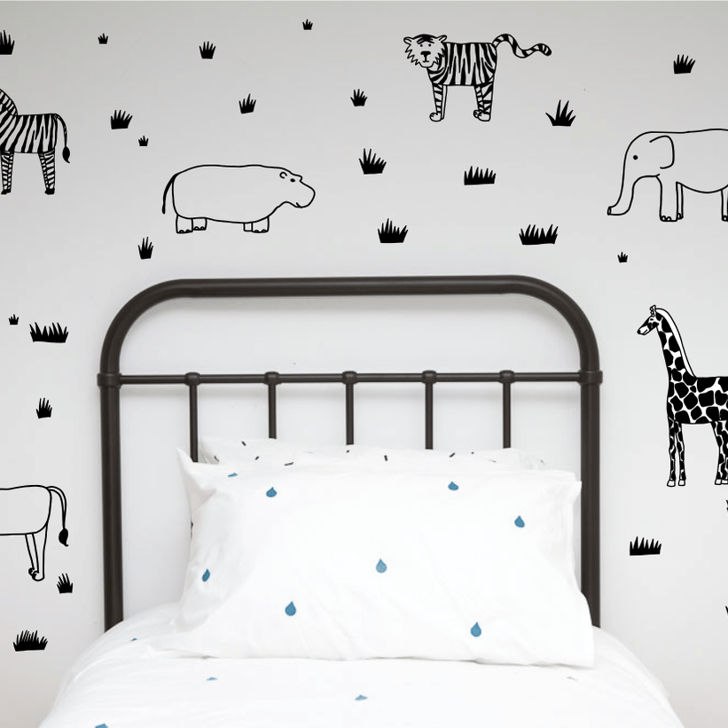 LOVE THIS! Wall Decals - Safari Animals Wall Decals from 100 Percent Heart - shop at littlewhimsy NZ