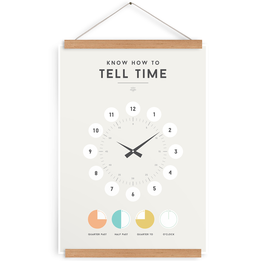 LOVE THIS! Squared Charts - Tell Time from Squared Charts - shop at littlewhimsy NZ