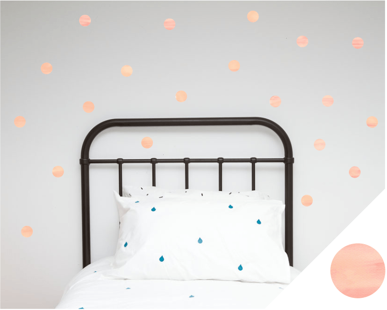 LOVE THIS! Wall Decals - Polka Dots - Watercolour Range from 100 Percent Heart - shop at littlewhimsy NZ