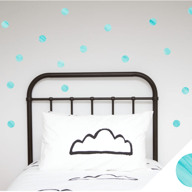 LOVE THIS! Wall Decals - Polka Dots - Watercolour Range from 100 Percent Heart - shop at littlewhimsy NZ