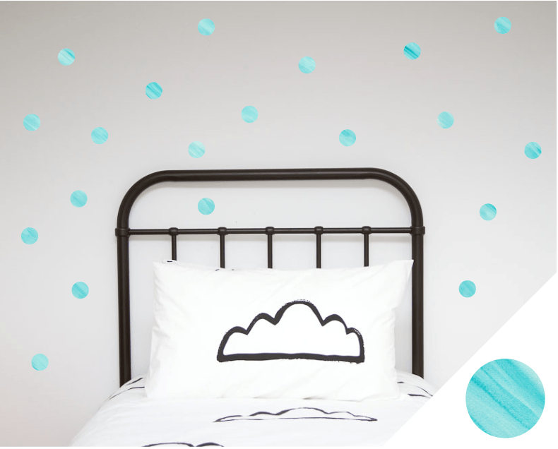 LOVE THIS! Wall Decals - Polka Dots - Watercolour Range from 100 Percent Heart - shop at littlewhimsy NZ