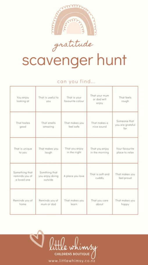 FREE Printable Gratitude Scavenger Hunt