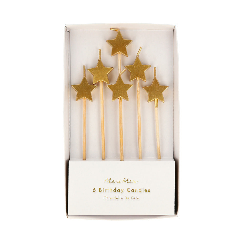 SECOND 4 Meri Meri Party Candles | Gold Star – littlewhimsy