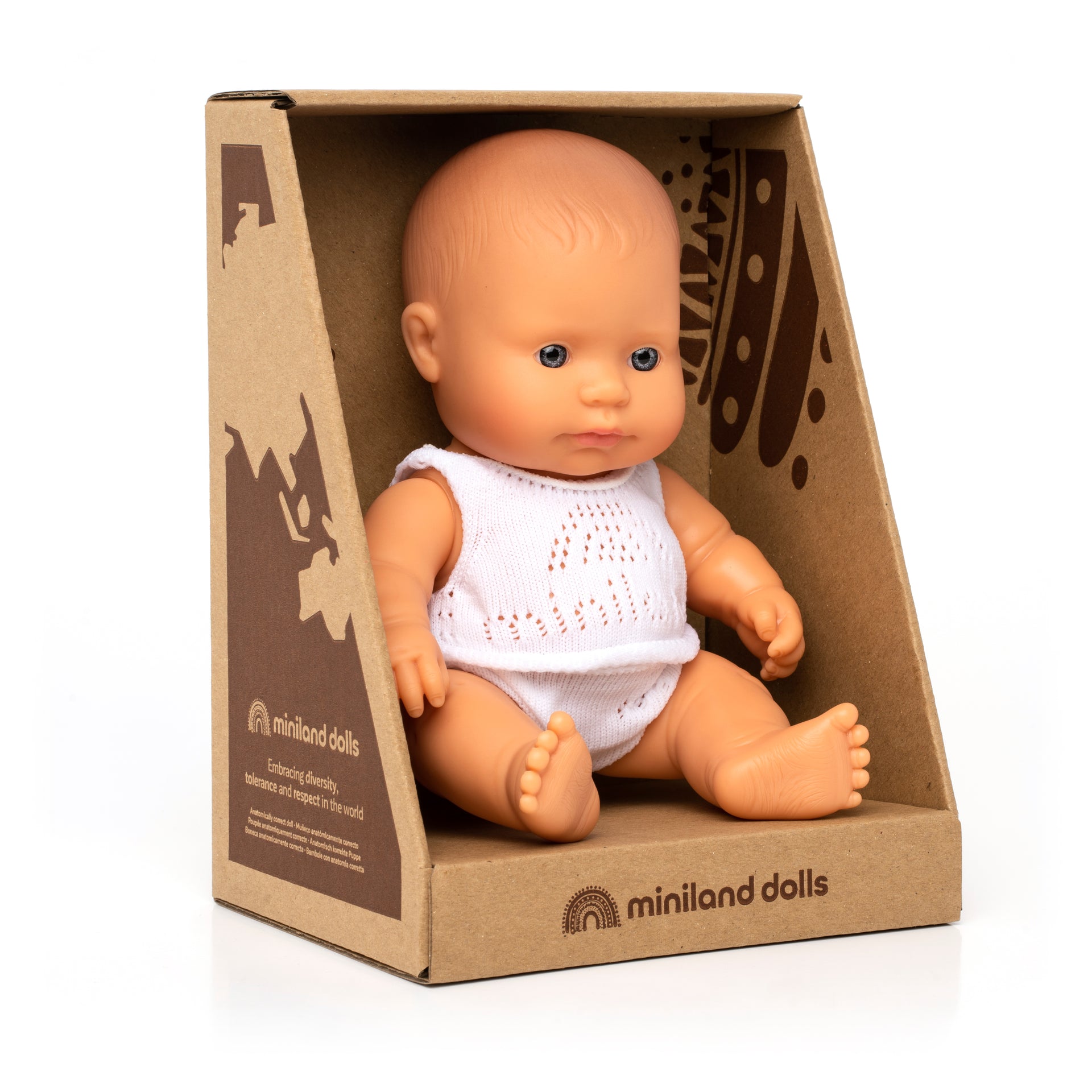 Miniland Baby Doll Caucasian 21 cm – littlewhimsy