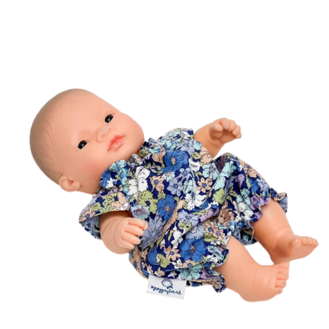 Miniland Doll Clothing 21cm Romper Blue Floral littlewhimsy