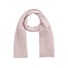 Pink knitted scarf on a white background