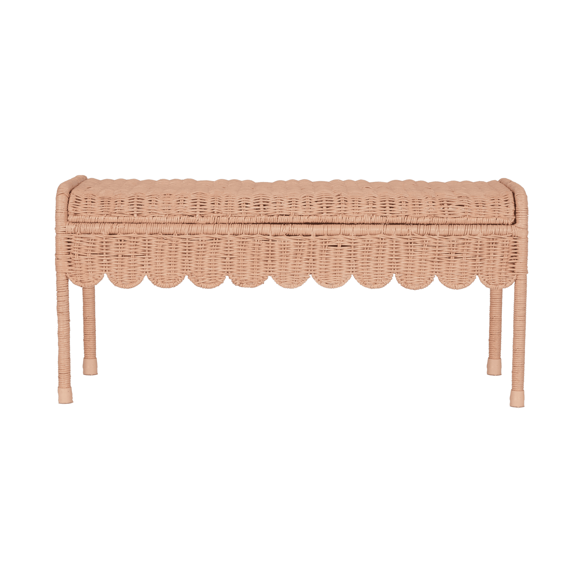 Olli Ella Rattan Petal Storie Bench Seashell Pink – littlewhimsy