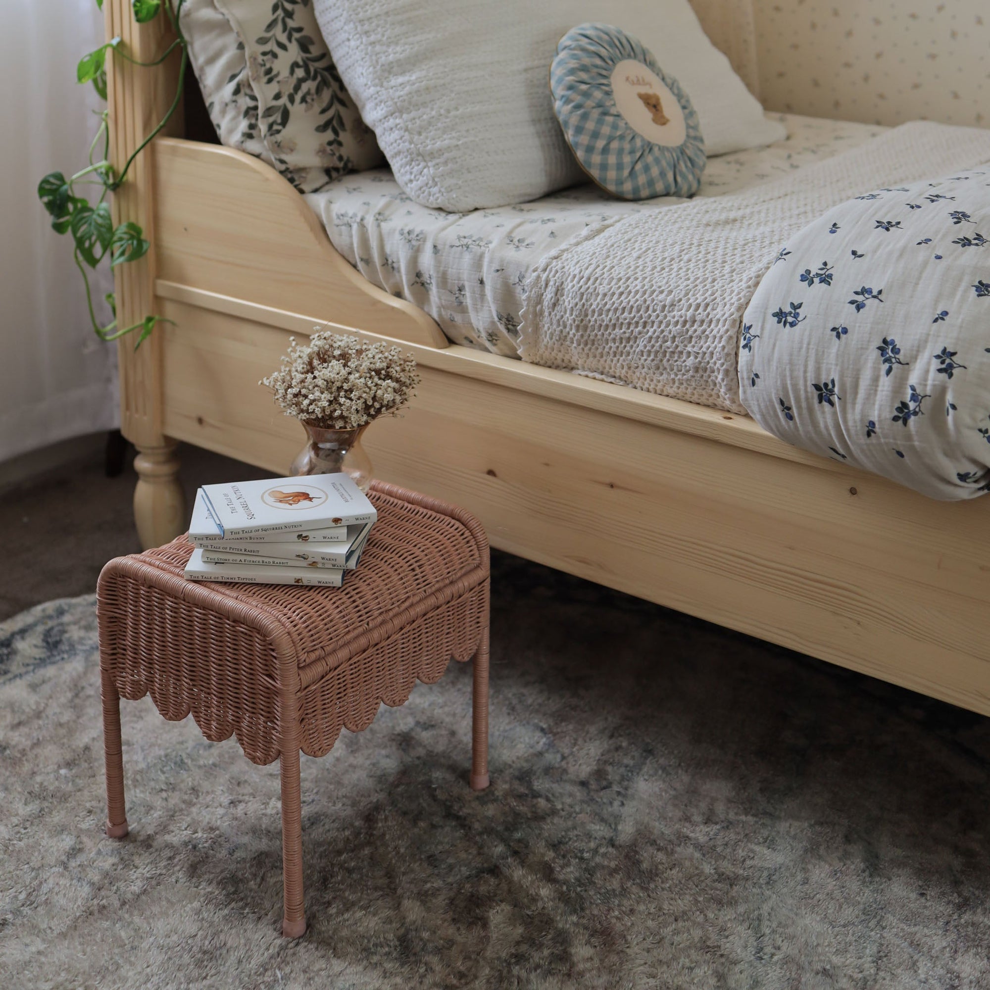 Olli Ella Rattan | Petal Storie Stool | Seashell Pink – littlewhimsy