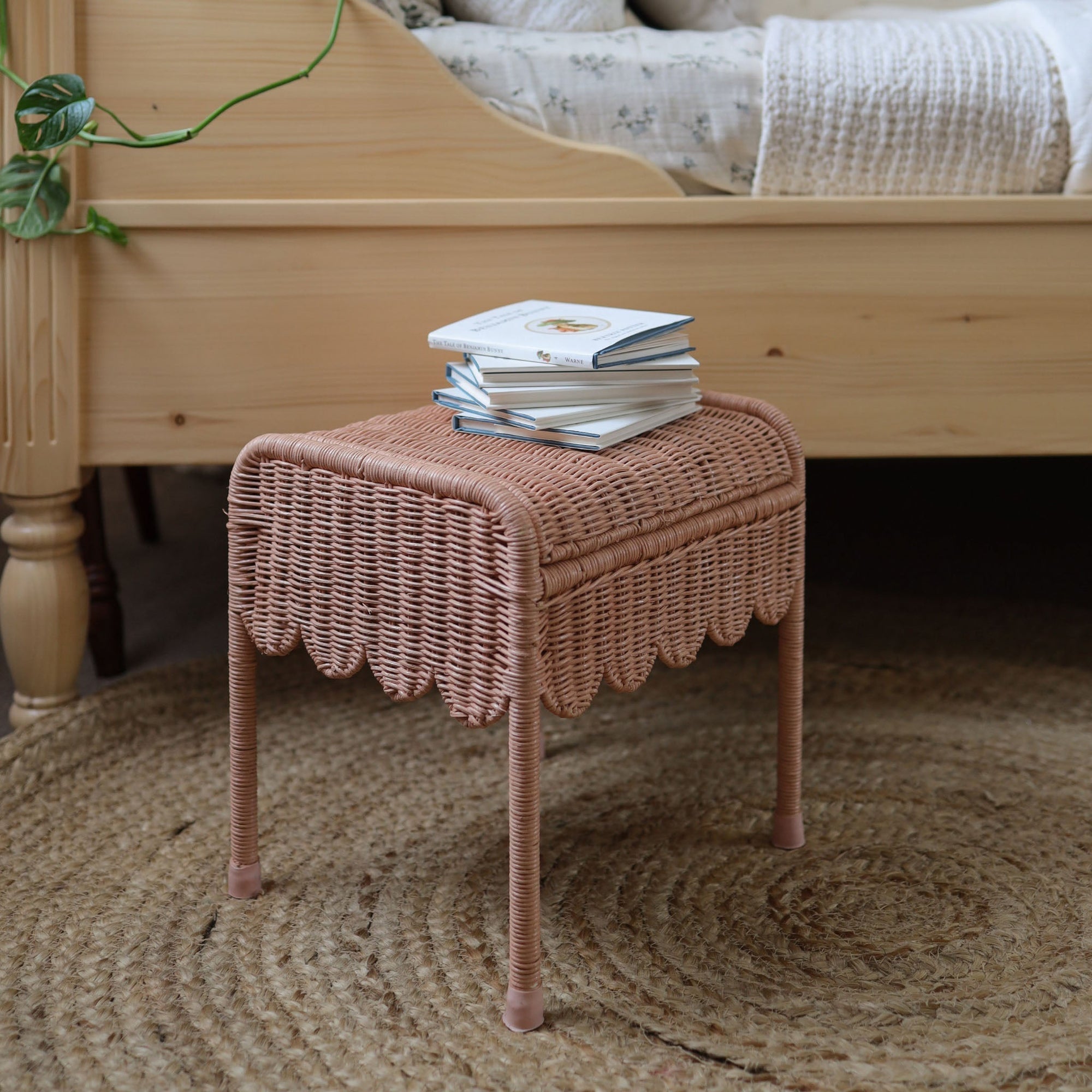 Olli Ella Rattan | Petal Storie Stool | Seashell Pink – littlewhimsy