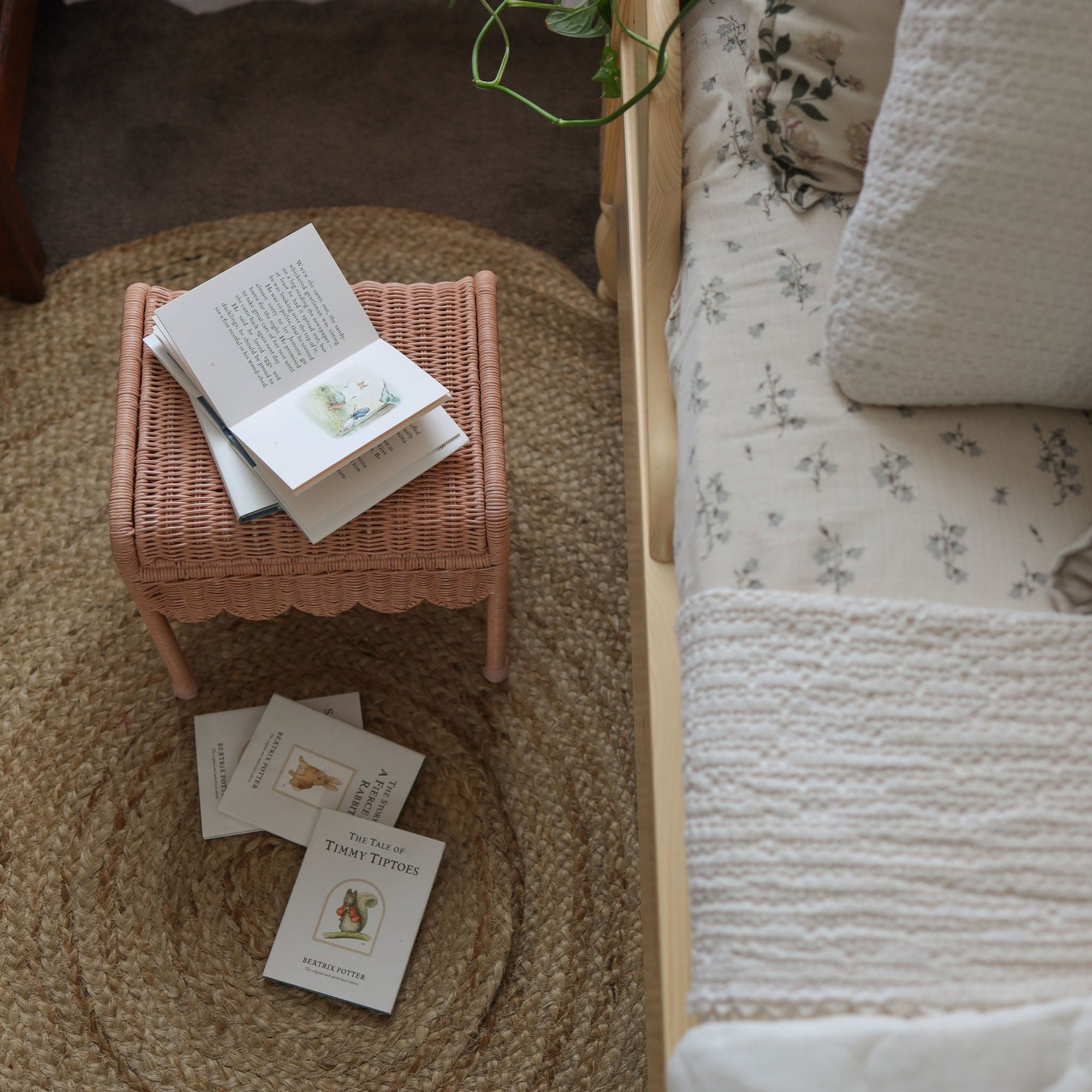 Olli Ella Rattan | Petal Storie Stool | Seashell Pink – littlewhimsy